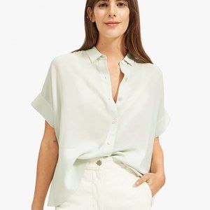 Everlane Silk Short-Sleeve Shirt - size 2 - Mint